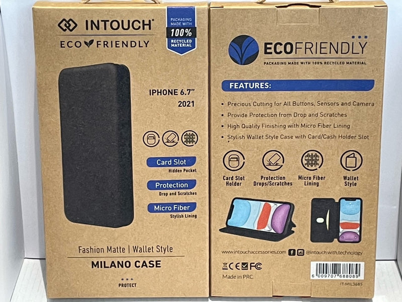 Intouch Apple iPhone 13 Pro Max Matte Milano Wallet Case