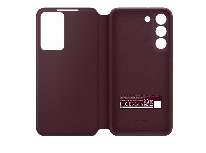 Samsung S22+ Smart Clear View Cover Burgundy GENUINE