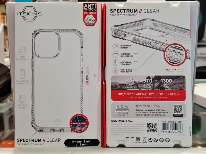 ITSKINS Apple iPhone 13 / 12 mini Spectrum Clear Drop Protection Case + Free Screen Protector