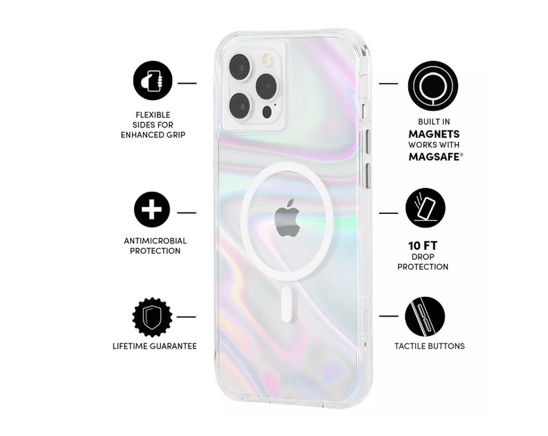 Casemate Apple iPhone 12/ iPhone 12 Pro Soap Bubble w/Magsafe Iridescent
