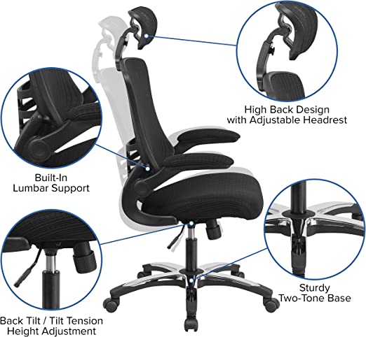 Flash Furniture High-Back Black Mesh Swivel Ergonomic Executive Office Chair