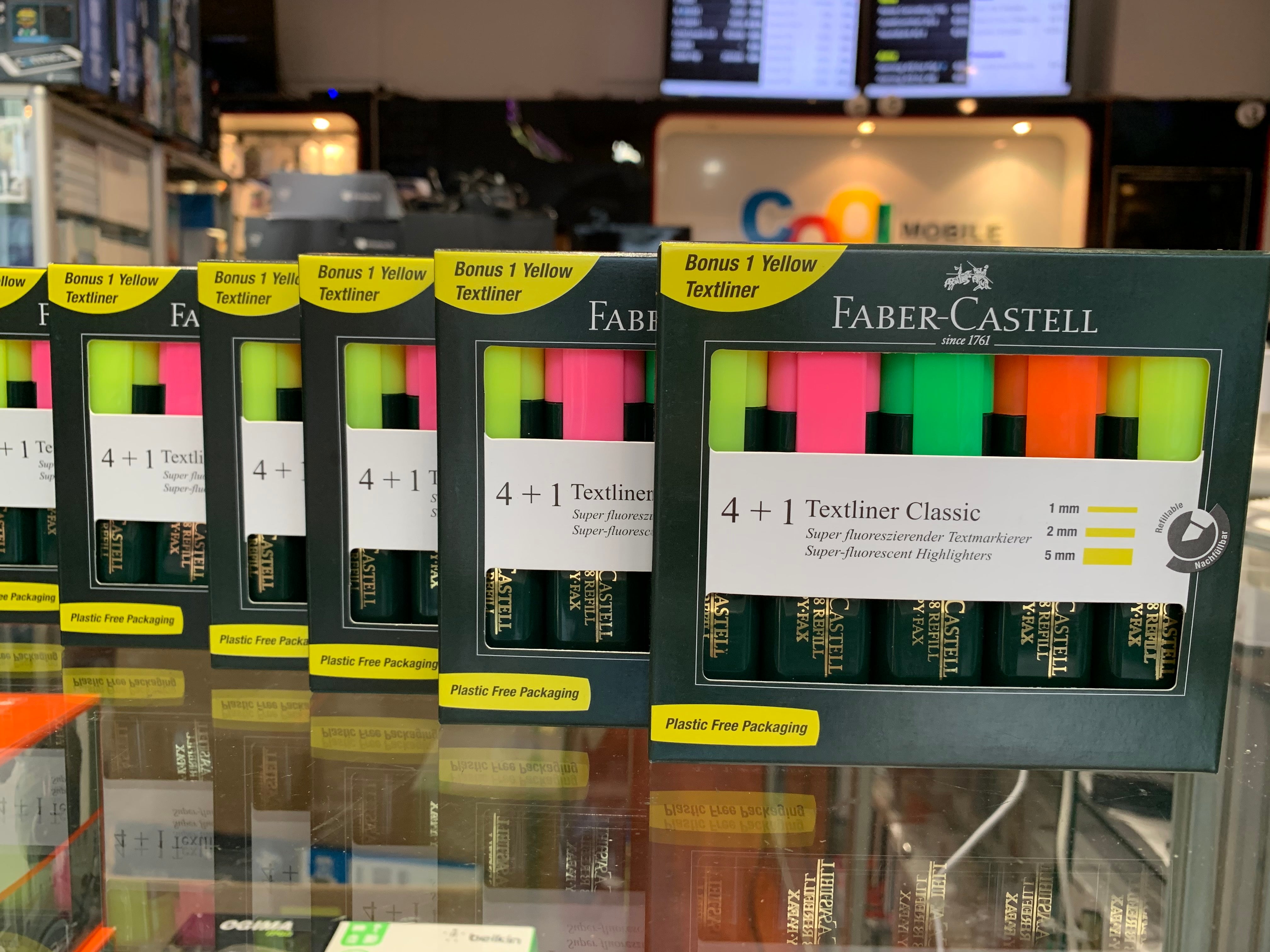 Faber-Castell Highlighters 4+1 Multi-Coloured 10 Packs