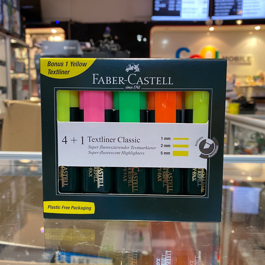 Faber-Castell Highlighters 4+1 Multi-Coloured 10 Packs