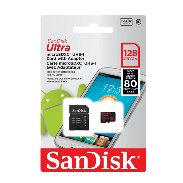 SanDisk Mobile Ultra microSDXC Class 10 UHS-I 80MB/s 128GB